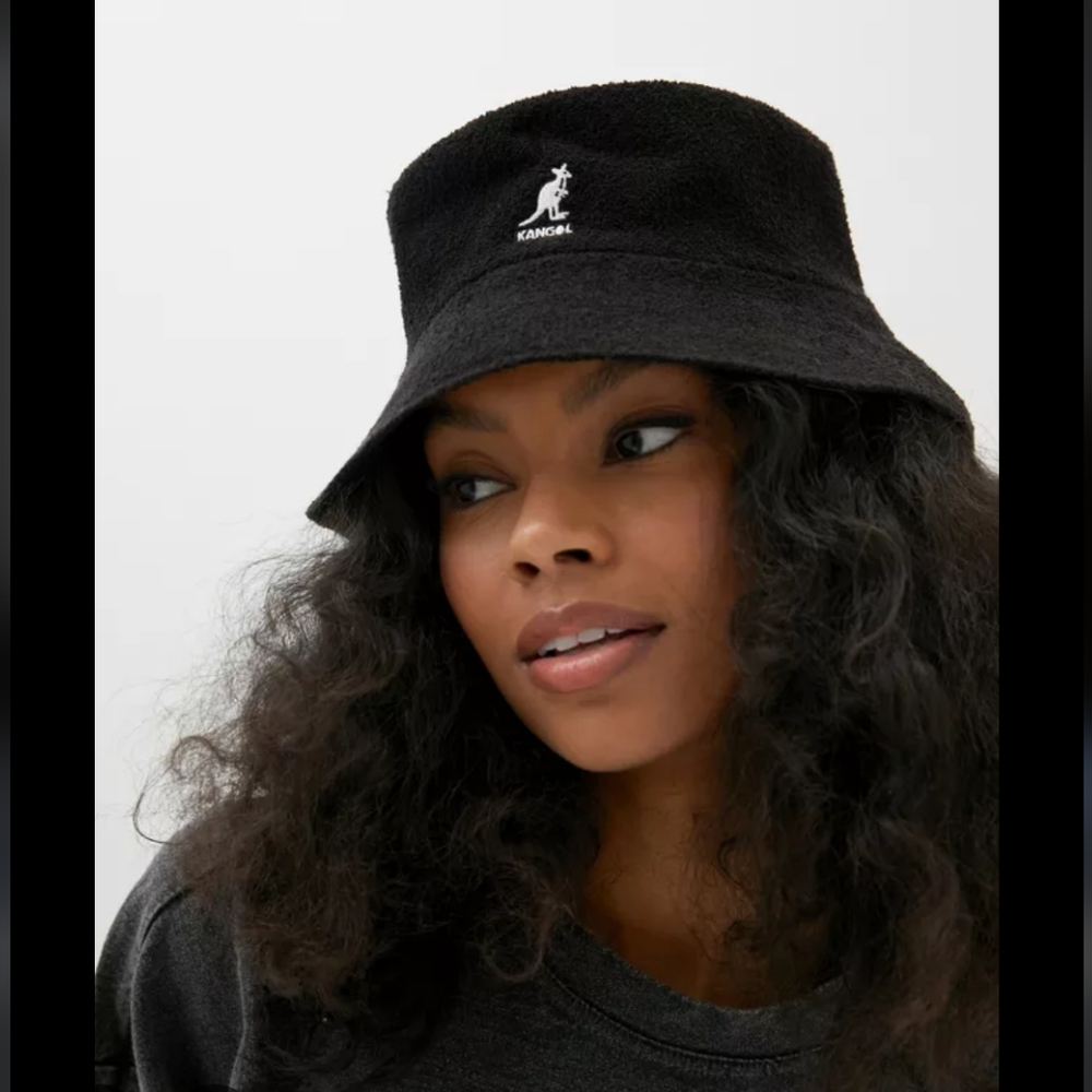 EUC Kangol Textured Black Bermuda Bucket Hat